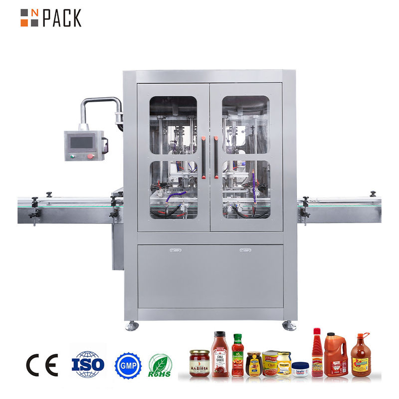 Automatic piston pump Hot Sauce Paste Jars Viscous Food Filling Machine