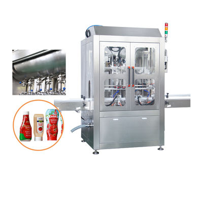 Riempitrice automatica per barattoli di vetro con marmellata di liquidi viscosi con riscaldamento e miscelazione