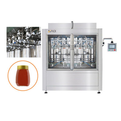 Etichettatrice automatica per tappatura riempimento miele con pompa a pistone per vasetti di vetro