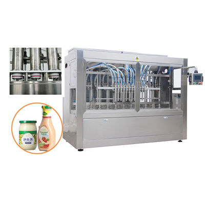 Macchina di riempimento di maionese a servo-pistone completamente automatica per imballaggio di bottiglie