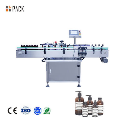 Npack PLC Control Automatic Vertical Round Bottle Labeling Machine per bottiglie di plastica